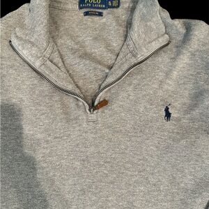 Polo Ralph Lauren brown Gray Quarter-Zip Sweater estate rib xl